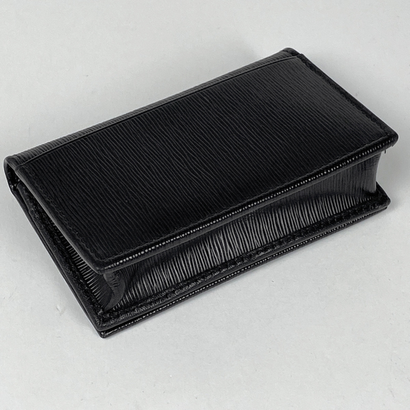 Prada Case Card Black Leather Logo - Picture 1 of 5